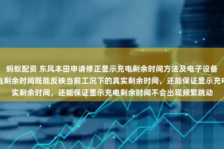 蚂蚁配资 东风本田申请修正显示充电剩余时间方法及电子设备专利，确保修正后的显示充电剩余时间既能反映当前工况下的真实剩余时间，还能保证显示充电剩余时间不会出现频繁跳动